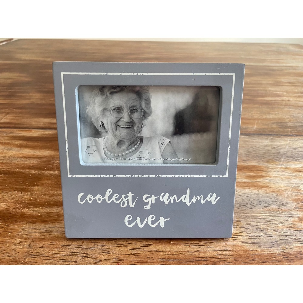 Coolest Grandma Ever Gray Wood Picture Frame 4x6 Horizontal Tabletop Decor